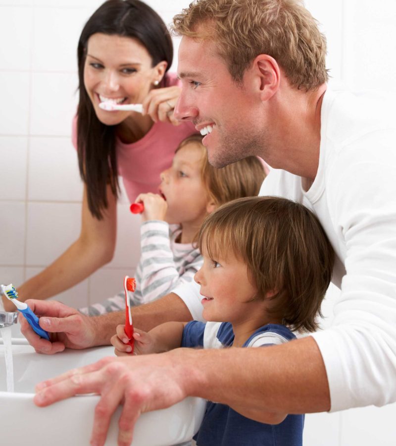 northwest houston texas family brushing teeth